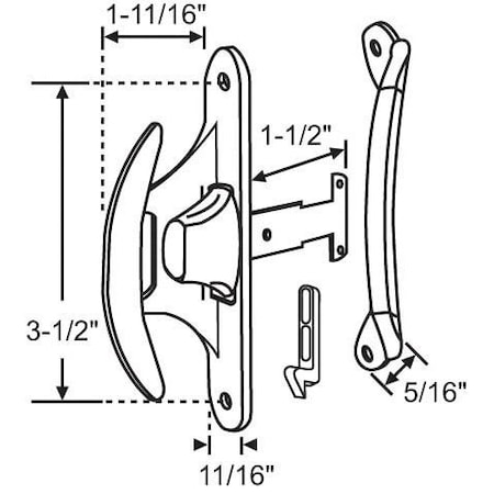 Strybuc Patio Screen Door Latch 14-155A